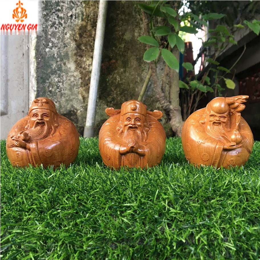 Bộ tượng tam đa mini gỗ Bách Xanh