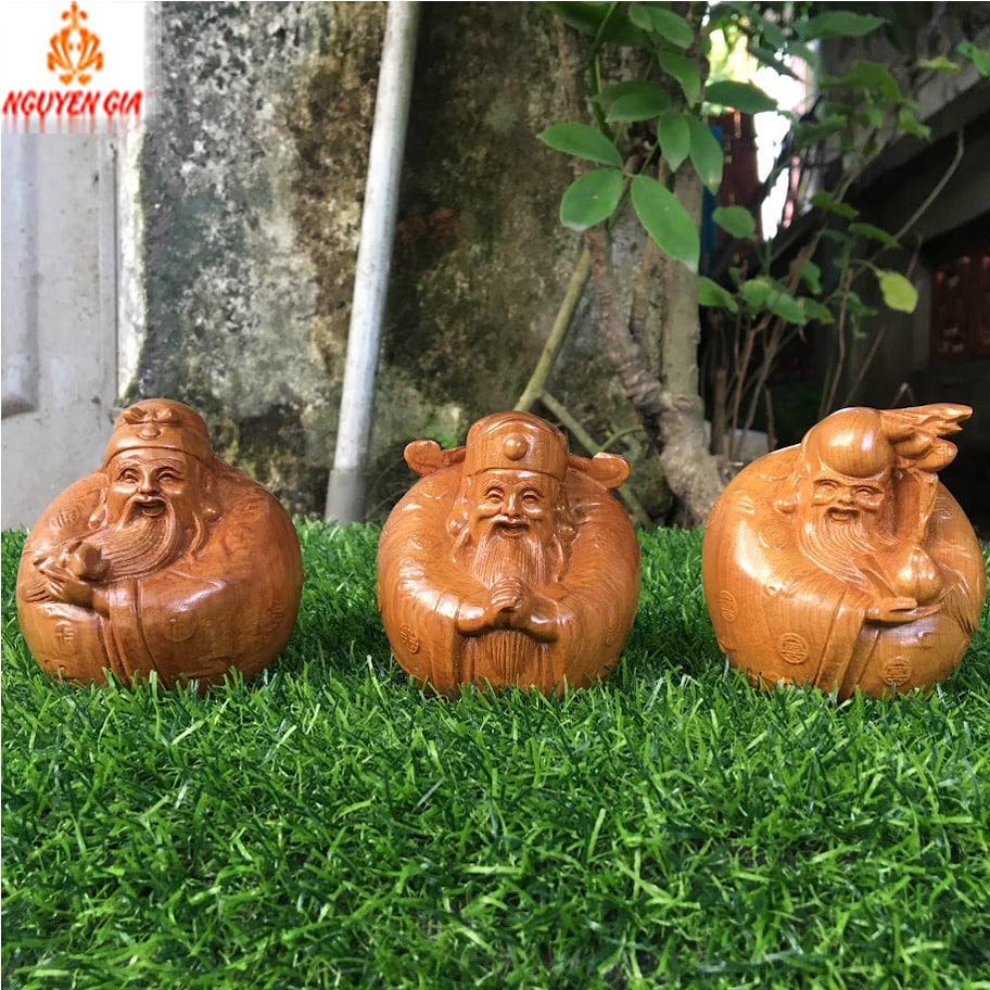 Bộ tượng tam đa mini gỗ Bách Xanh