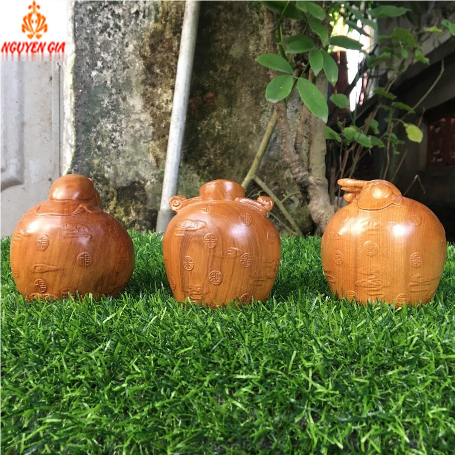 Bộ tượng tam đa mini gỗ Bách Xanh