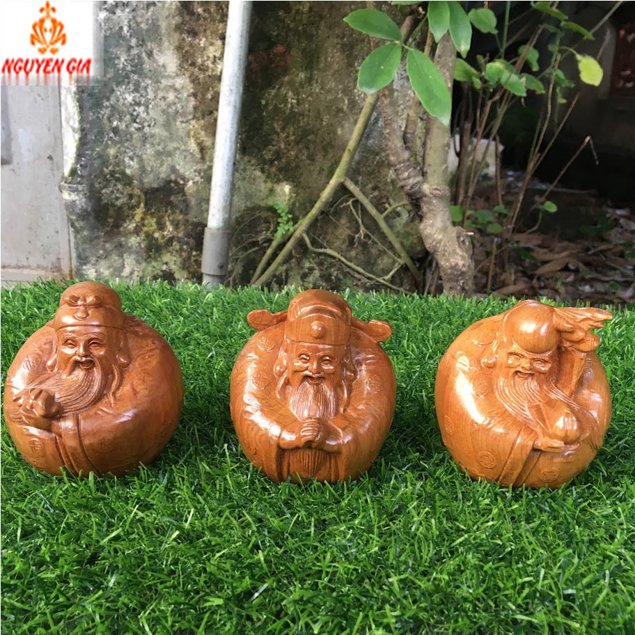 Bộ tượng tam đa mini gỗ Bách Xanh