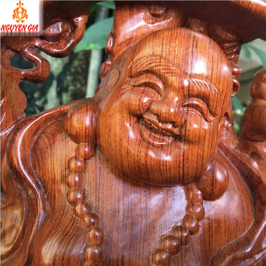 Tượng Di Lặc Ngũ Phúc cao 60 Gỗ Hương