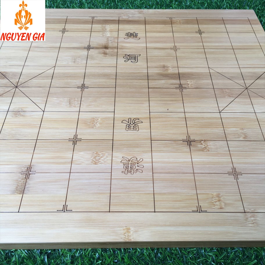 Bàn cờ tướng gỗ trúc kết hợp bàn cờ vây cao cấp bền đẹp