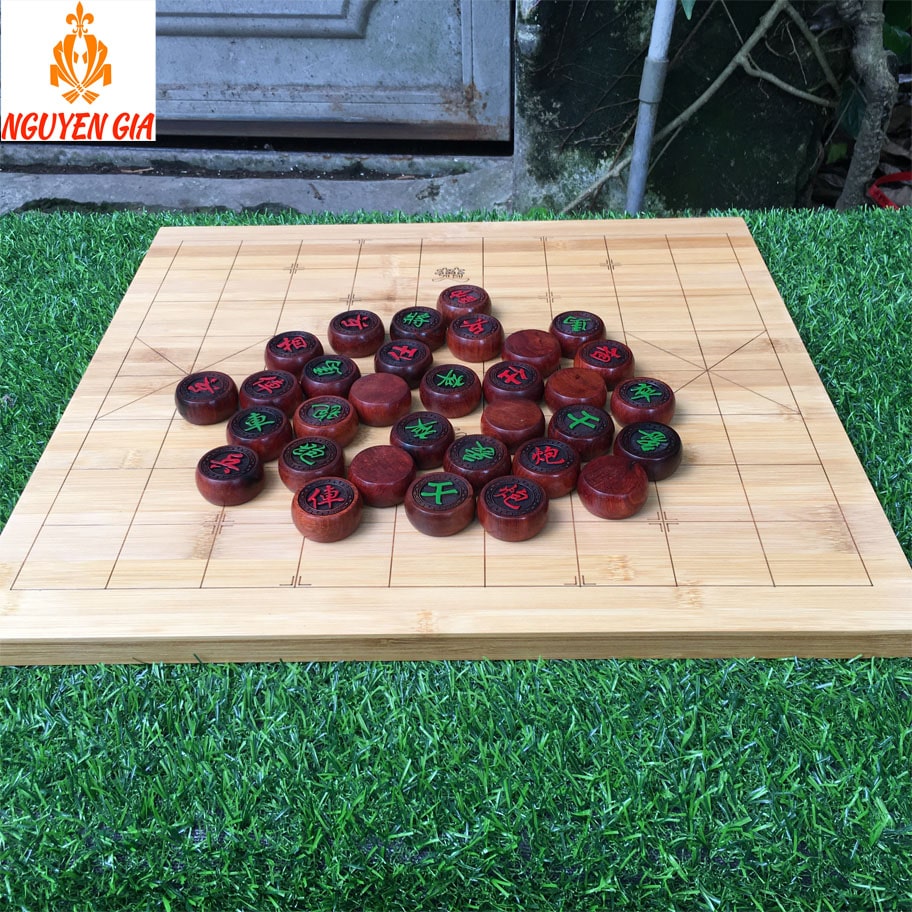Bộ Cờ Tướng Bàn Cờ Tướng Gỗ Trúc Quân Gỗ Hương cao cấp