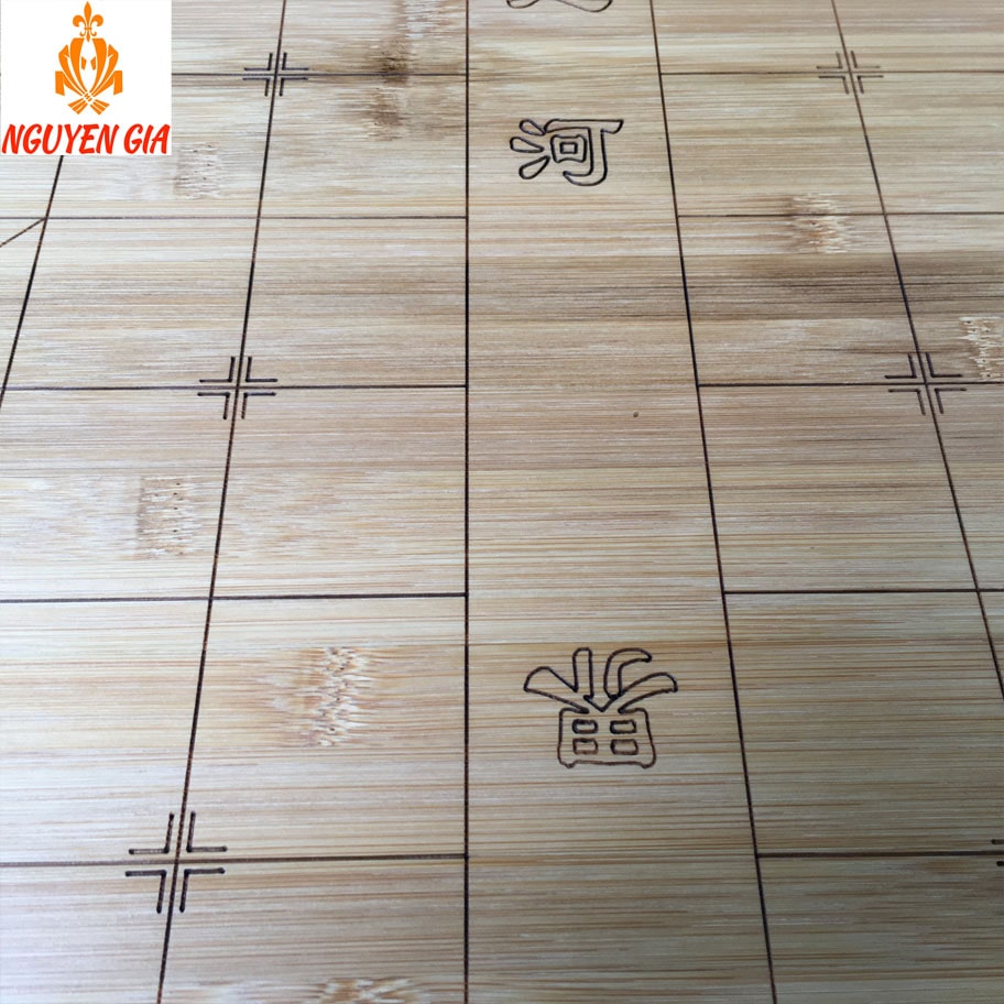 Bàn cờ tướng gỗ trúc kết hợp bàn cờ vây cao cấp bền đẹp