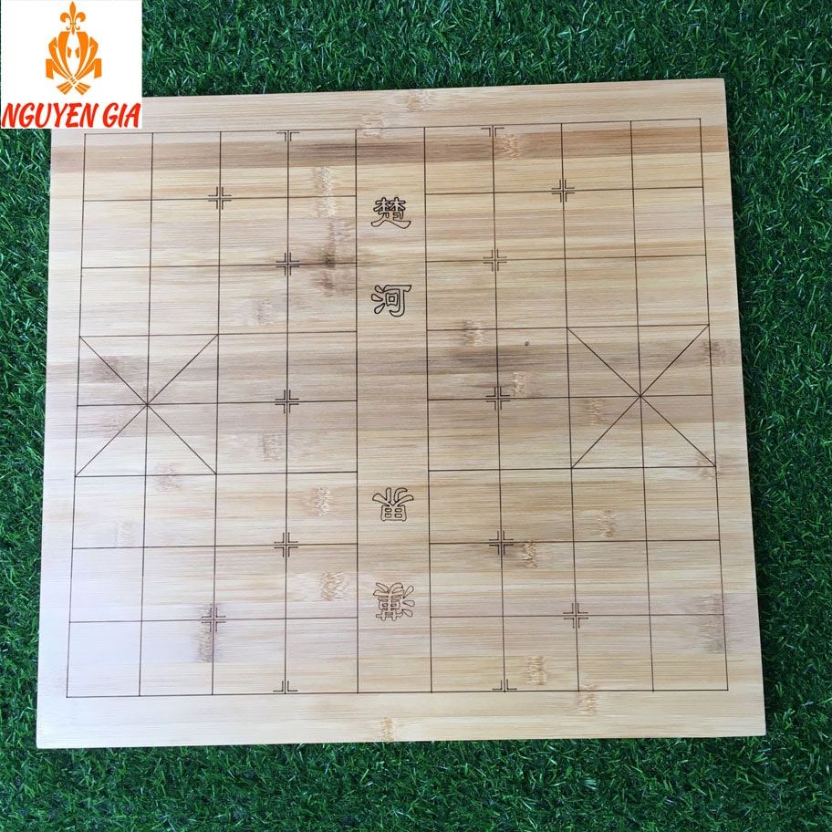 Bàn cờ tướng gỗ trúc kết hợp bàn cờ vây cao cấp bền đẹp