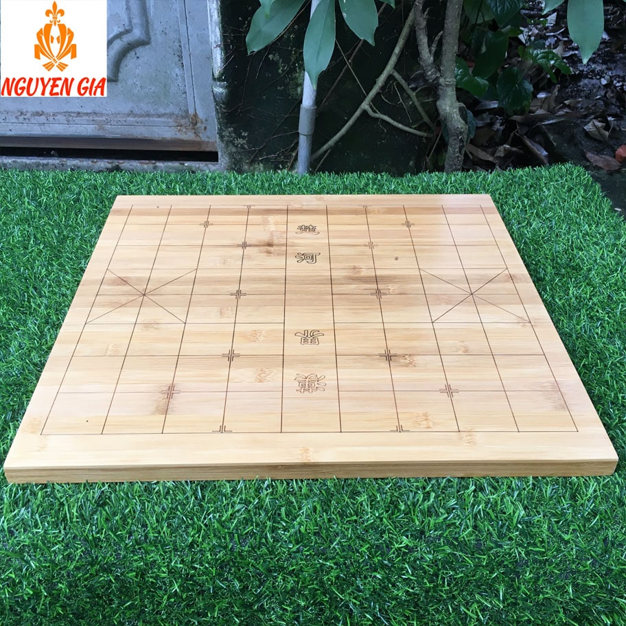 Bàn cờ tướng gỗ trúc kết hợp bàn cờ vây cao cấp bền đẹp
