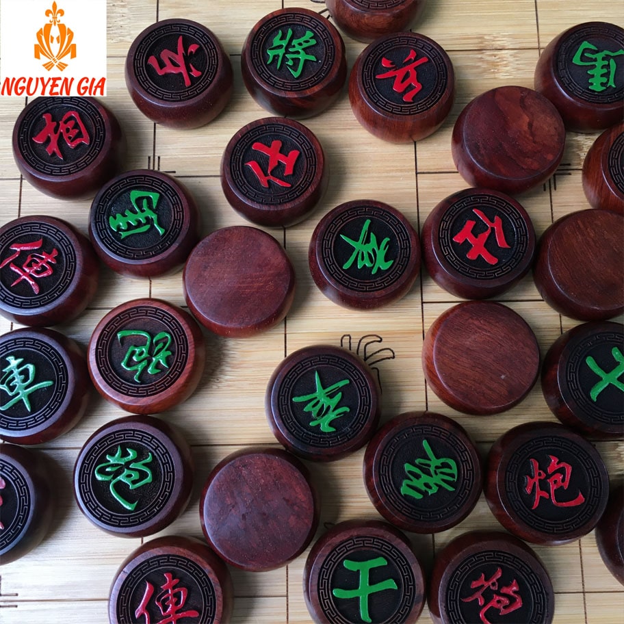 Bộ Cờ Tướng Bàn Cờ Tướng Gỗ Trúc Quân Gỗ Hương cao cấp